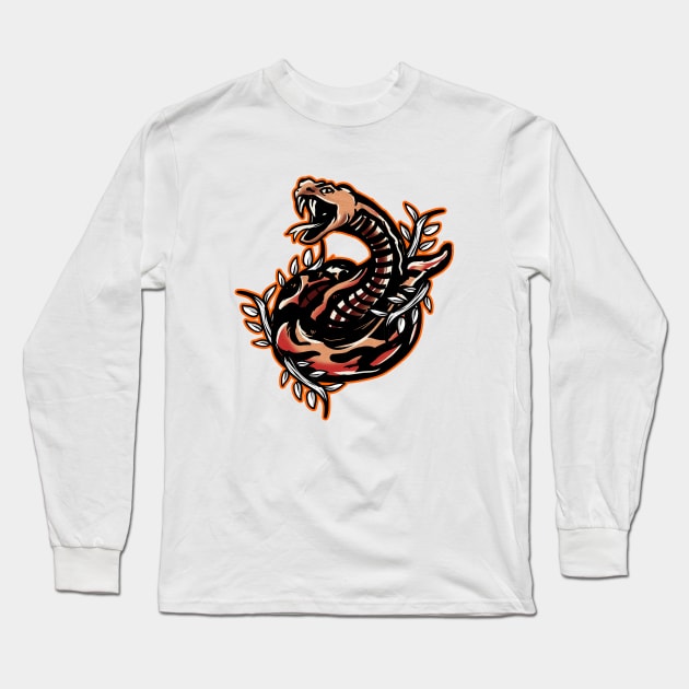 Snake head retro Long Sleeve T-Shirt by khamidfarhan182